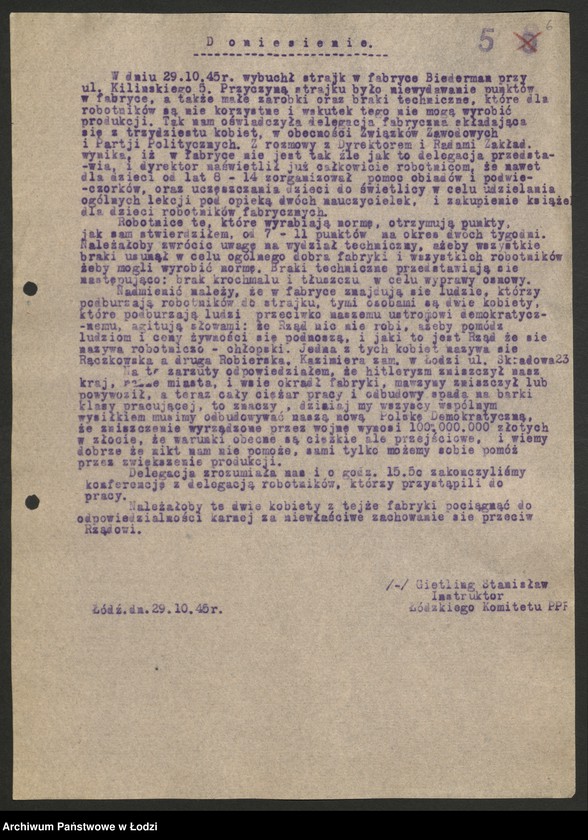 Obraz 7 z jednostki "Sprawozdania ze strajków według zakładów"