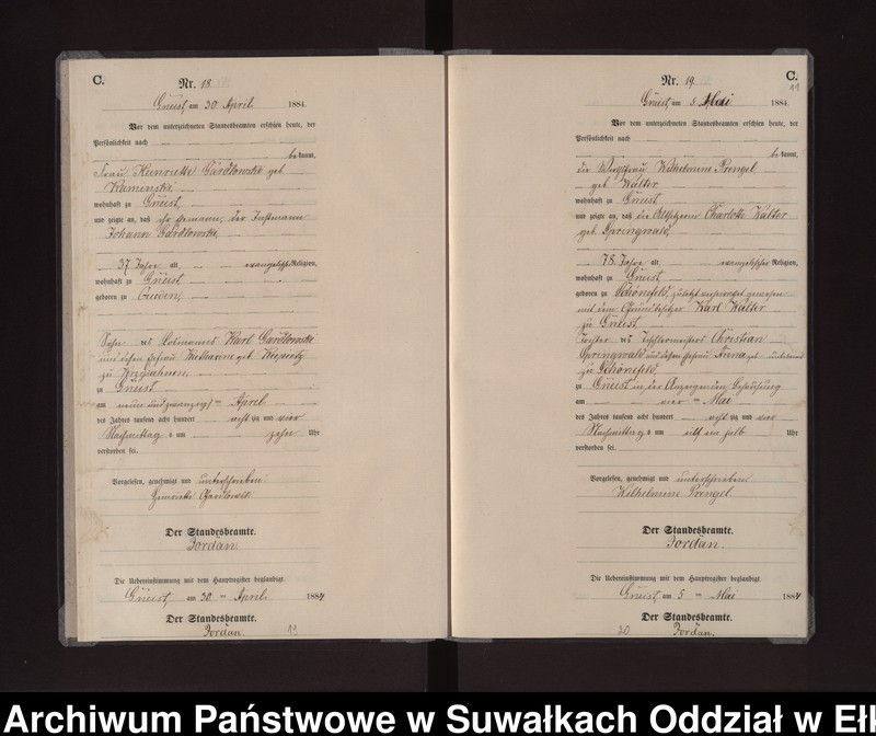 image.from.unit.number "Sterbe-Neben-Register des Königlichen Preussischen Standes-Amtes Gneist Kreis Loetzen"