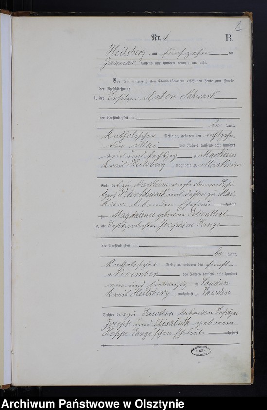 image.from.unit.number "Heiraths-Haupt-Register Nr 1 - 27"