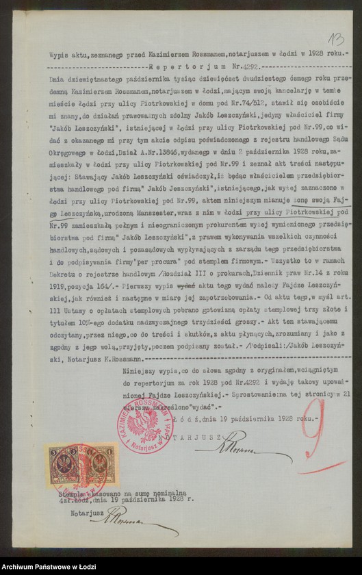 Obraz 15 z jednostki "Jakób Leszczyński- przedstawicielstwo handlowe różnych firm"