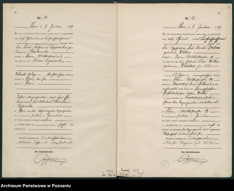 Obraz 10 z jednostki "Księga miejscowa zgonów tom I [Rejestr główny zgonów]"