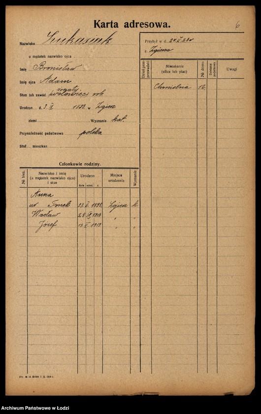 Obraz 8 z jednostki "[Spis ludności Łodzi] Łukasiewicz - Luński"