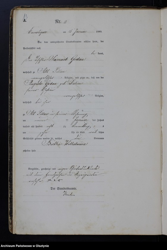 image.from.unit.number "Geburts-Haupt-Register Tom I,Nr 1 - 150"
