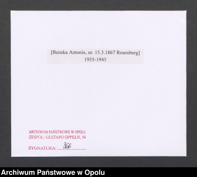 Obraz 2 z jednostki "[Benska Antonie, ur. 15.3.1867 Rosenberg]"