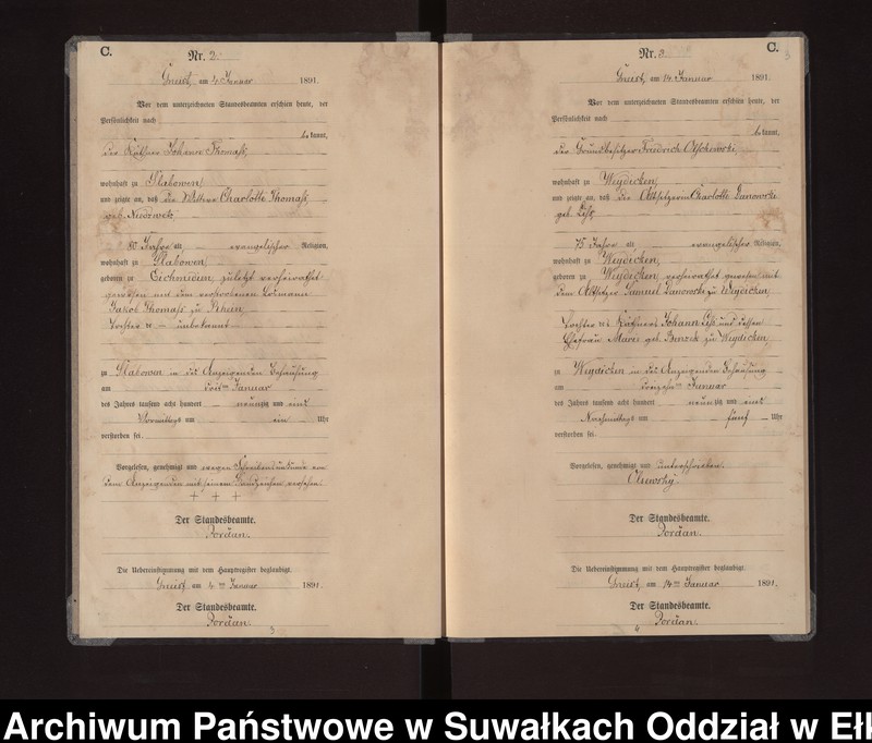 image.from.unit.number "Sterbe-Neben-Register des Königlichen Preussischen Standes-Amtes Gneist Kreis Loetzen"