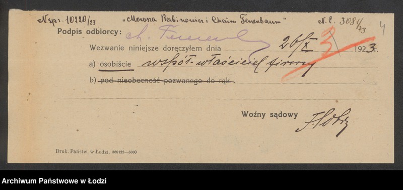 Obraz 6 z jednostki "Mowsza Rabinowicz i Chaim Tenenbaum- kupno i sprzedaż towarów manufakturowych"