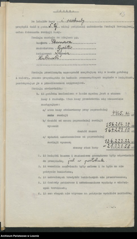 Obraz 16 z jednostki "[Protokoły z rewizji Głównej Kasy Miejskiej]"