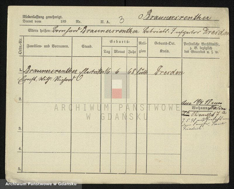 image.from.unit.number "Karty meldunkowe: Brauner - Bredull"