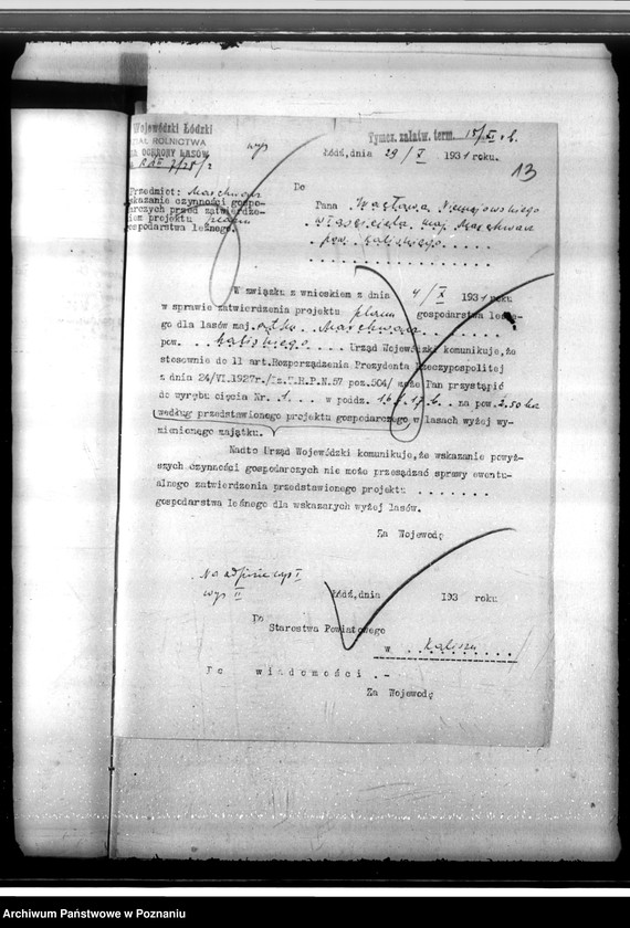 Obraz 17 z jednostki "Zatwierdzenie projektu planu gospodarstwa leśnego dla lasów majątku Marchwacz powiatu kaliskiego"