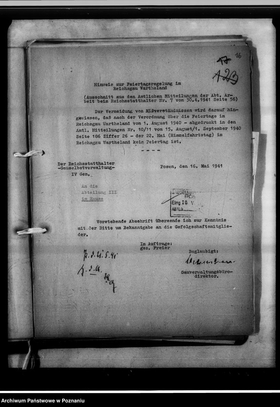 Obraz 19 z jednostki "Geschäftsverteilung Abteilung III."