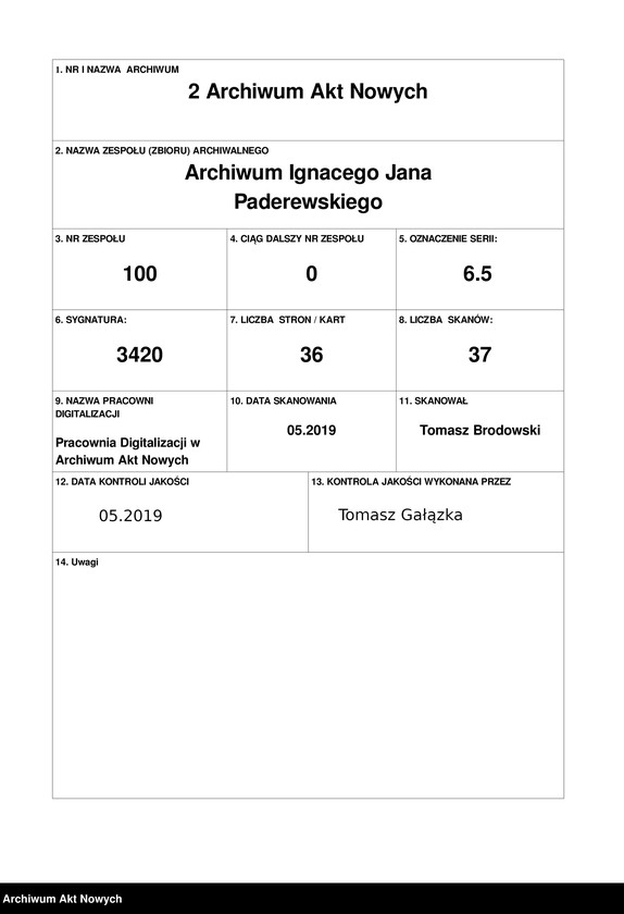 image.from.unit.number "Spyer and Co. (New York) Korespondencja, zestawienia"