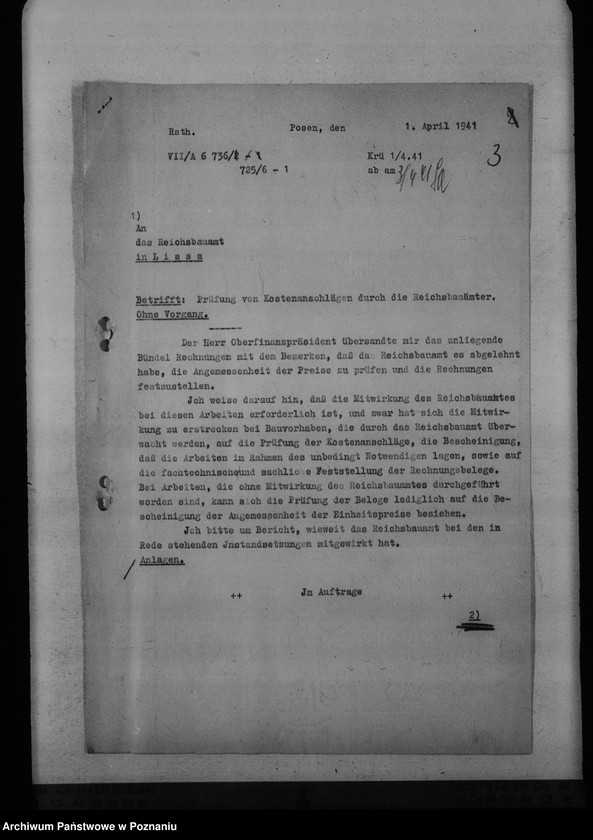 Obraz 7 z jednostki "Bauplätze für die Reichsbauämter, Finanzämter"