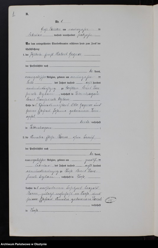 image.from.unit.number "Heiraths-Neben-Register Nr 1 - 8 [ Księga małżeństw - wtóropis ]"