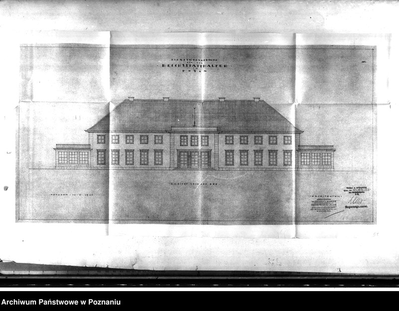 Obraz 20 z jednostki "Dienstwohngebäude - Reichsstatthalter Posen. Kostenvoranschlag, Baubeschreibung"