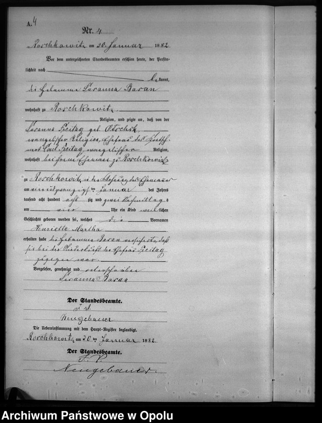 image.from.unit.number "Geburts-Neben-Register Standesamts Roschkowitz pro 1882"