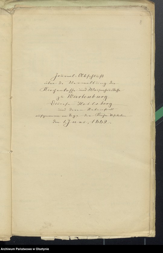 image.from.unit.number "Journak Abschluss über Verwaltung der Kirchenkasse zu Wartenburg"