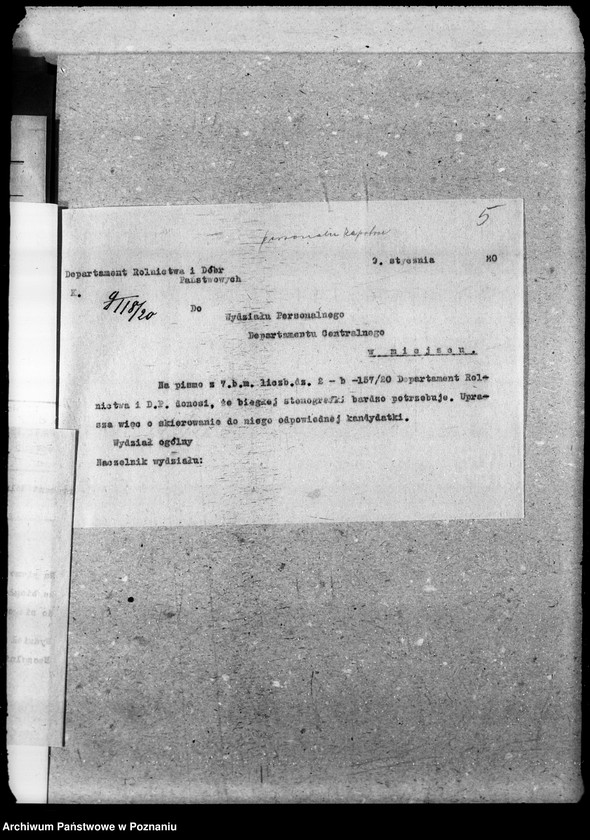 Obraz 8 z jednostki "Sprawy osobowe personelu zapotrzebowanie"