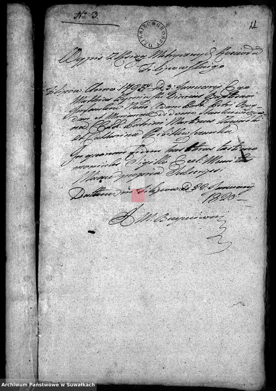 Obraz 14 z jednostki "Akta Stanu Cywilnego wyznania rzymsko-katolickiego w Filipowie Dokumenty do akt małżeństw"