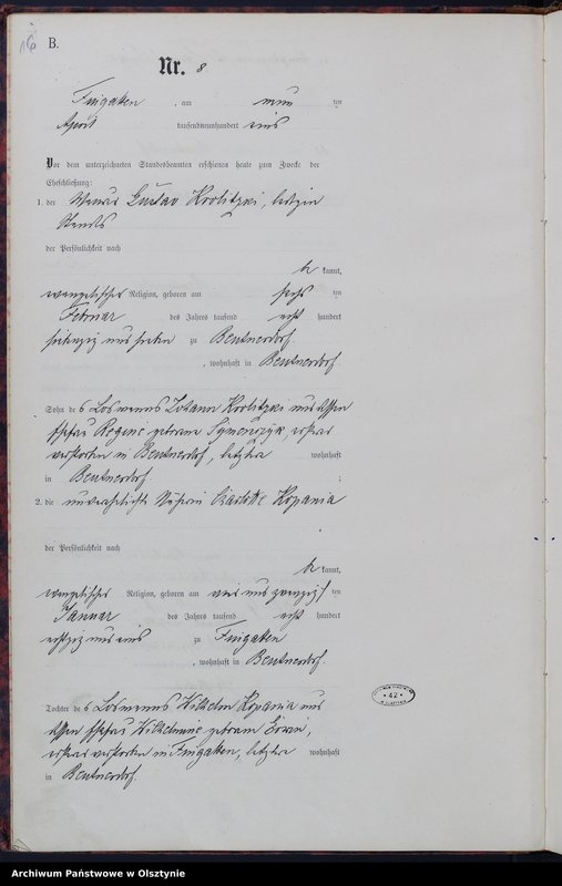 image.from.unit.number "Heiraths-Haupt-Register Nr 1 - 23"