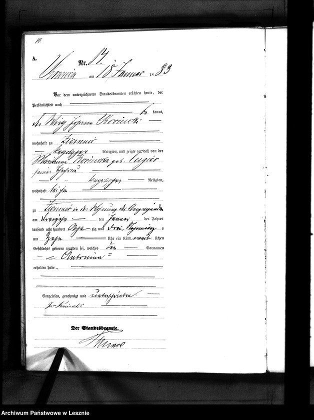 Obraz 17 z jednostki "[Księga urodzeń]"