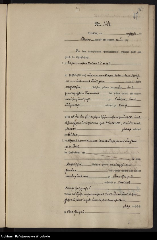 image.from.unit.number "Heiraths-Haupt-Register Breslau I 1890 Band 7"