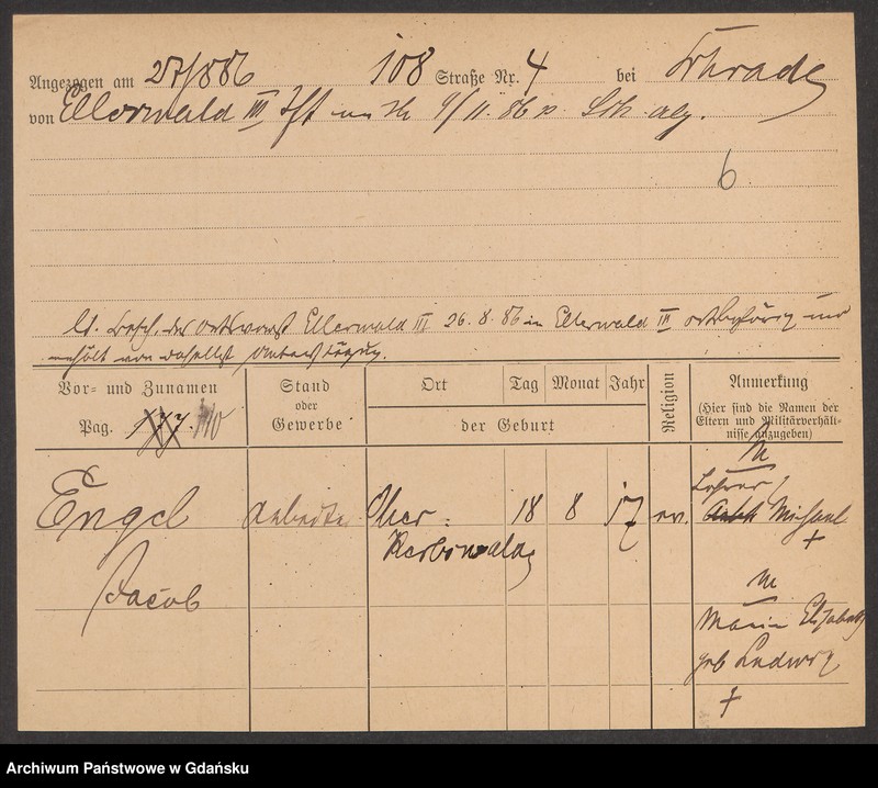 image.from.unit.number "Karty meldunkowe: Engel J. - Engler"