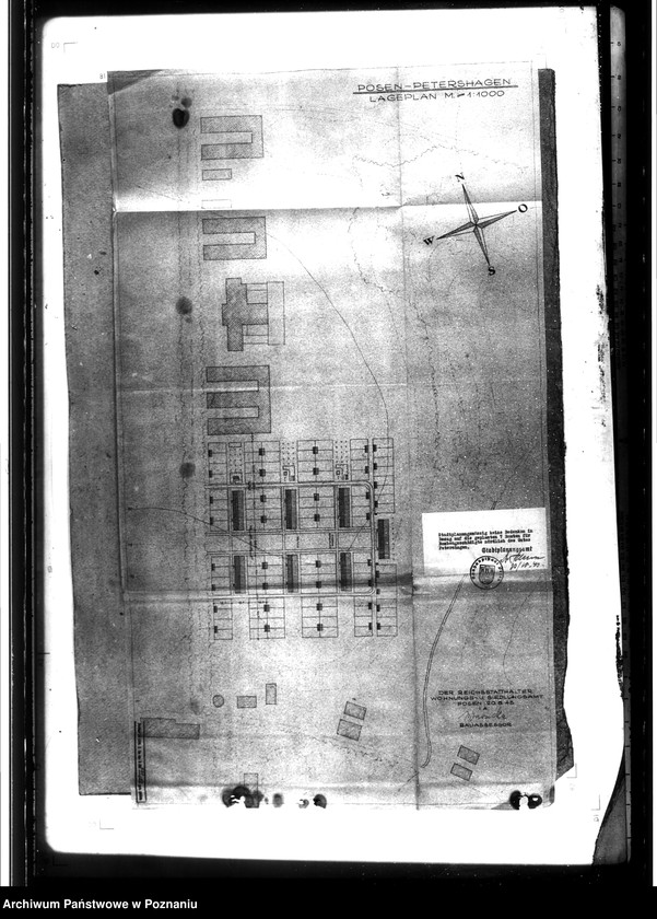 Obraz 6 z jednostki "Bau von Behelfsheimen bei den Focke - Wulfwerken - Kreising. Lagepläne (Krzesiny powiat Poznań)"
