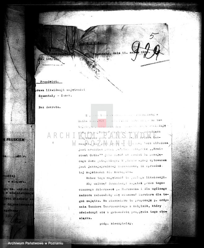 Obraz 9 z jednostki "Czynsze dzierżawne majątku państwowego Szamotuły-Zamek"