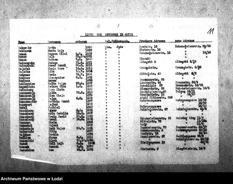Obraz 14 z jednostki "[Alfabetyczny spis mieszkańców getta. Litera R]"