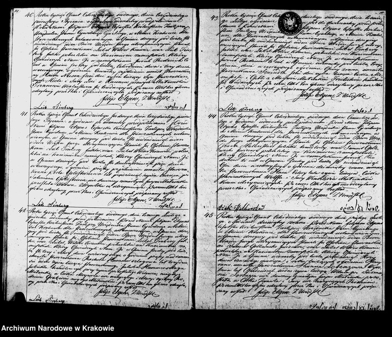 image.from.unit.number "Aktów Stanu Cywilnego Wpisy Zeyścia Osób Wyznania Moyżeszowego w Mieście Krakowie zmarłych obeymuiąca księga Isza na Rok 1847"
