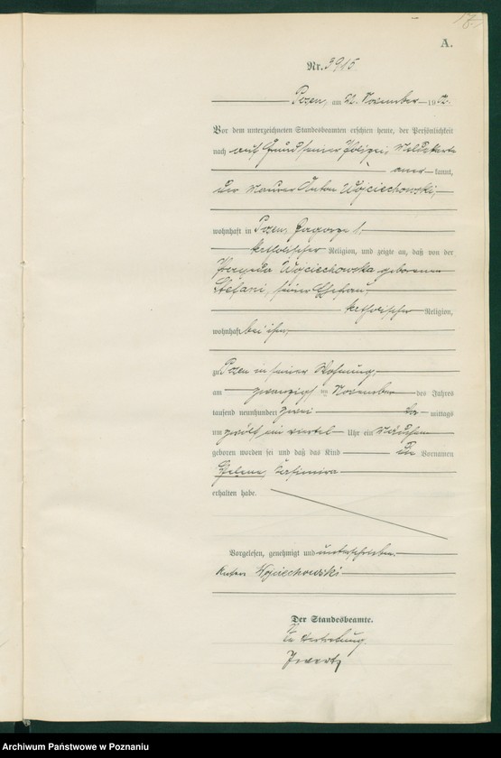 Obraz 20 z jednostki "Księga miejscowa urodzeń t. VIII"