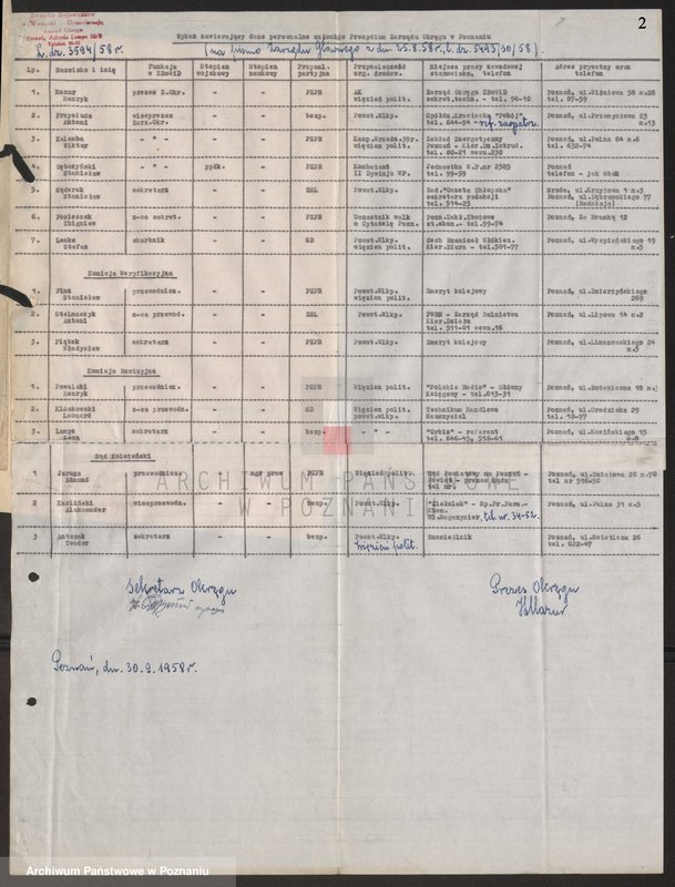 Obraz 8 z jednostki "Wykaz członków Prezydium Zarządu Okręgu Związku Bojowników o Wolność i Demokrację w Poznaniu."