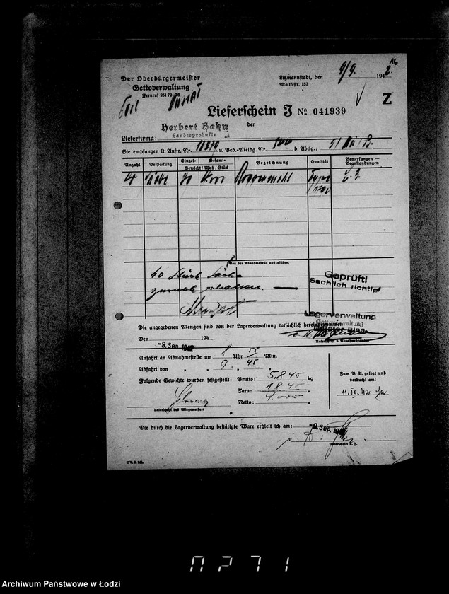 image.from.unit.number "Aufträge, [Lieferscheinen und Rechnungen] 16791-16840 [Dostawa żywności do Getta]"