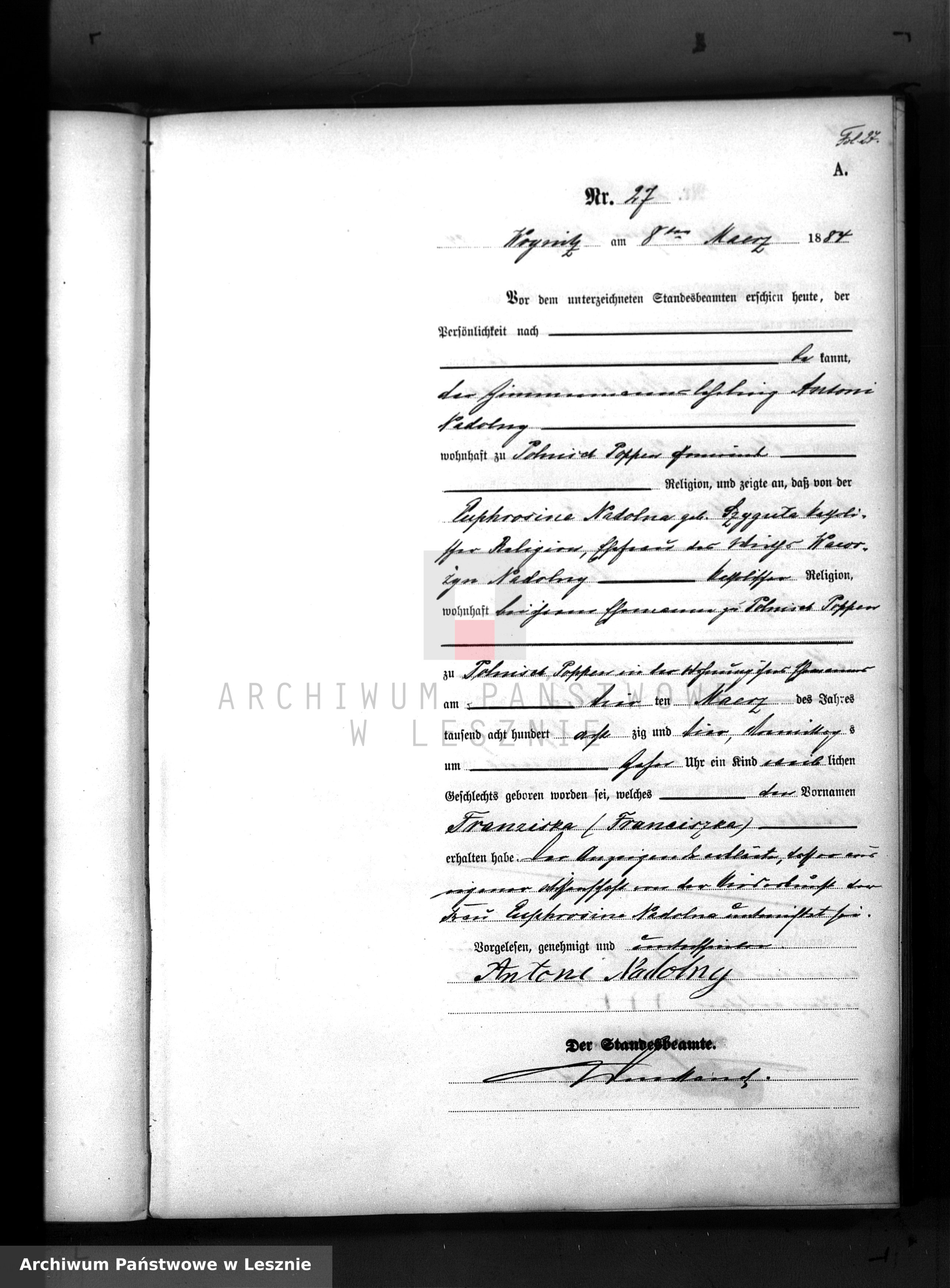 Skan z jednostki: [Księga urodzeń]