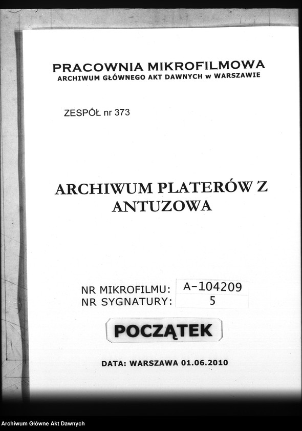 Obraz z zespołu "Archiwum Platerów z Antuzowa"