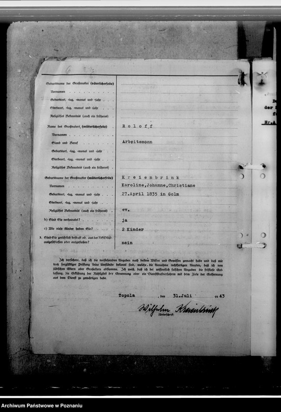 Obraz 10 z jednostki "Kreienbrink, Wilhelm - komisarz obwodowy"