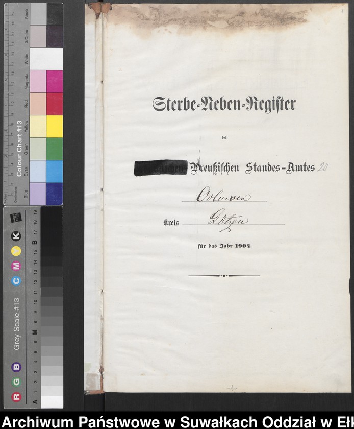 image.from.unit.number "Sterbe-Neben-Register des Preussischen Standes-Amtes Orlowen Kreis Lötzen"
