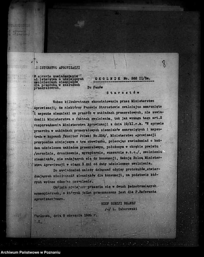 Obraz 15 z jednostki "Okólniki Ministerstwa Aprowizacji do starostw"