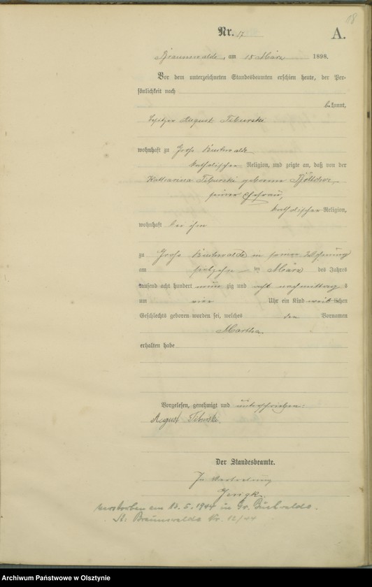 image.from.unit.number "Geburts-Haupt-Register Nr 1 - 78"