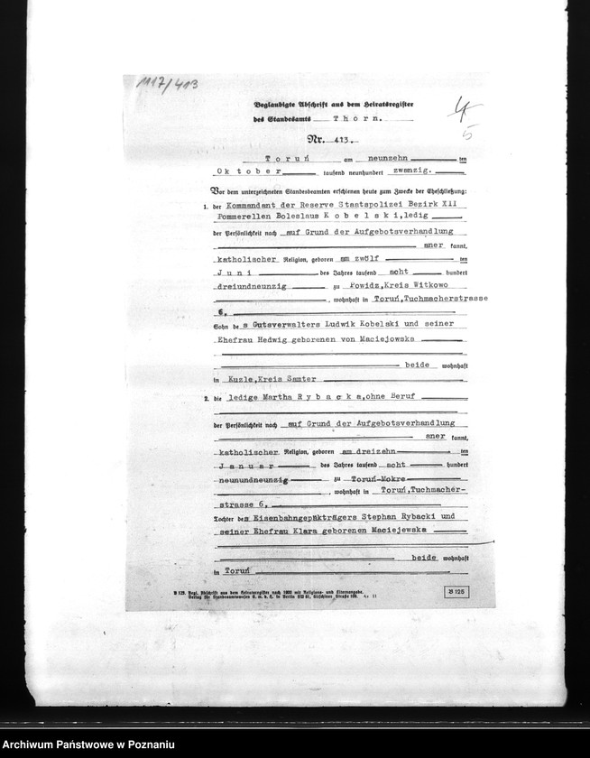 Obraz 9 z jednostki "Amtliche Meldungen Kreis Schwetz (Świecie)"