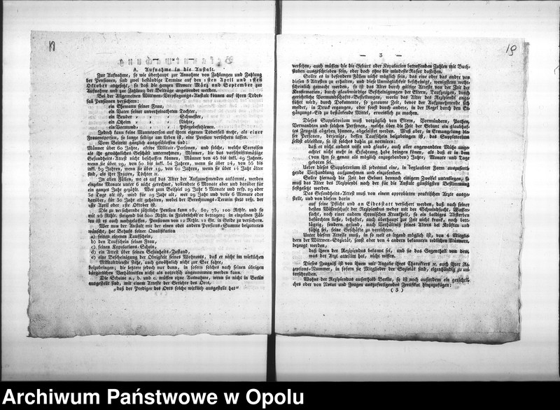 Obraz 17 z jednostki "Acta Generalia die Allgemeine Wittwen-Verpflegungs-Anstalt in Berlin, so wie die deshalb erlassenen Verordnungen und Bestimmungen, betreffend. Vol. I de anno 1818"