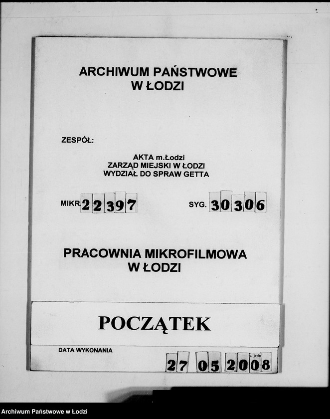 Obraz 1 z jednostki "Warenverwertung an Lager 39. [Dostawy do Getta]"