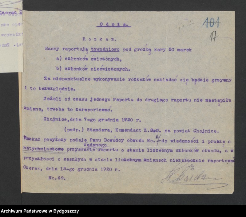 image.from.unit.number "[Raporty Kompani Rytel Zachodniej Straży Obywatelskiej - rozkazy Komendy Powiatowej w Chojnicach, Baonu II Czersk. Spis członków Zachodniej Straży Obywatelskiej Kompani Rytel]"