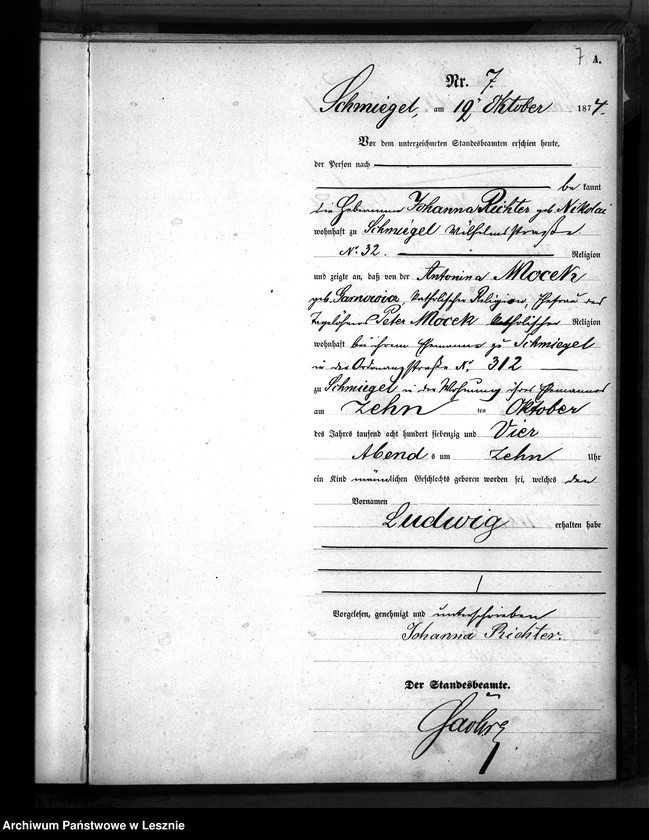 Obraz 10 z jednostki "[Księga urodzeń - miasto]"