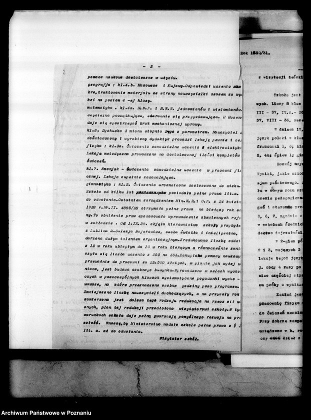 Obraz 6 z jednostki "Prywatne Gimnazjum Żeńskie SS. Urszulanek - Poznań [sprawozdanie z wizytacji i sprawy szkolne]"