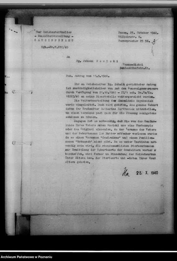 image.from.unit.number "Ahnennachweis Johann Nowicki, Wanne - Eickel [Westfalia]"