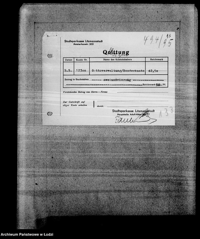 Obraz 17 z jednostki "Sonderkonto 12300. Belege 401-500"