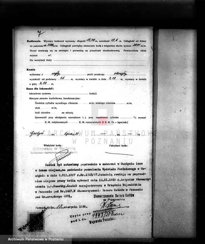 Obraz 11 z jednostki "Cukrownia w Gostyniu nr woj. kotła 1429"