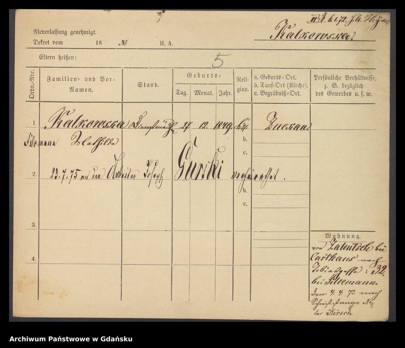 image.from.unit.number "Karty meldunkowe: Kalkoff - Kallweit"