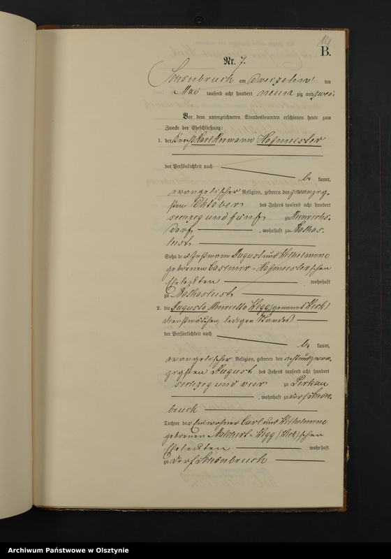 image.from.unit.number "Heiraths-Neben-Register Nr 1 - 22"